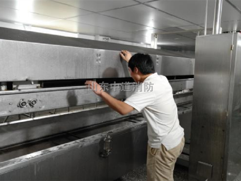 濟(jì)南油炸機(jī)二氧化碳自動(dòng)滅火裝置安裝完成現(xiàn)場(chǎng)